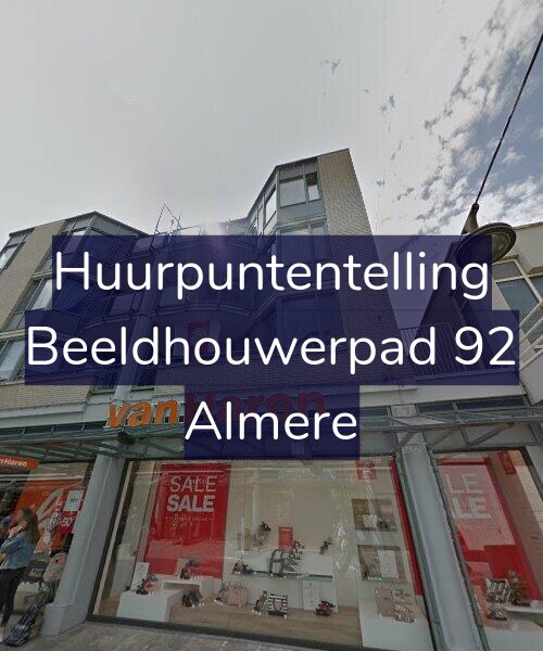 Foto gevel Huurpuntentelling voor Beeldhouwerpad 92, Almere