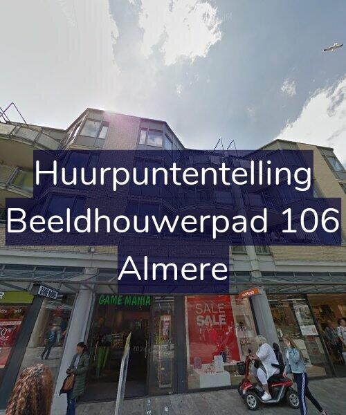 Foto gevel Huurpuntentelling voor Beeldhouwerpad 106, Almere