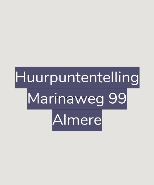 Foto gevel Huurpuntentelling voor Marinaweg 99, Almere