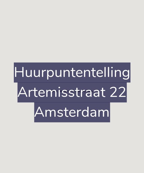 Foto gevel Huurpuntentelling voor Artemisstraat 22, Amsterdam