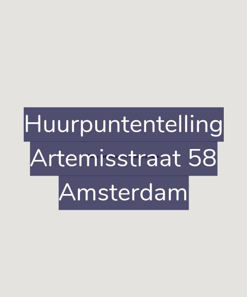 Foto gevel Huurpuntentelling voor Artemisstraat 58, Amsterdam