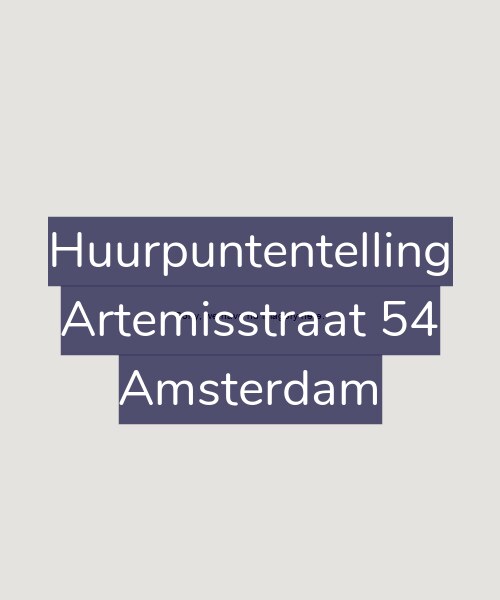 Foto gevel Huurpuntentelling voor Artemisstraat 54, Amsterdam
