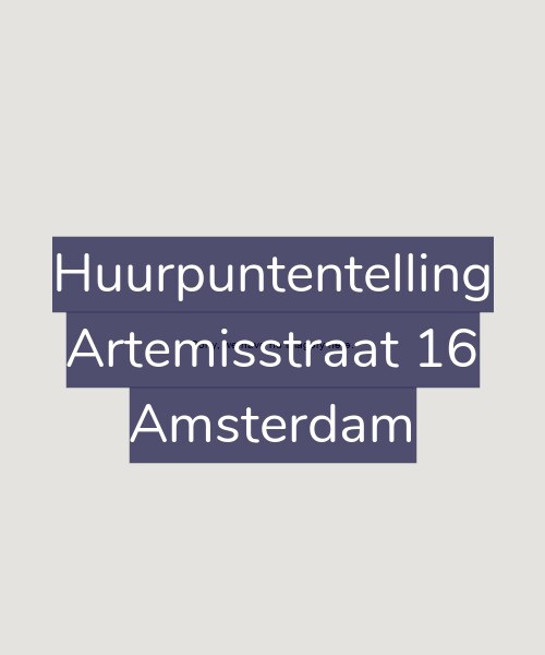 Foto gevel Huurpuntentelling voor Artemisstraat 16, Amsterdam