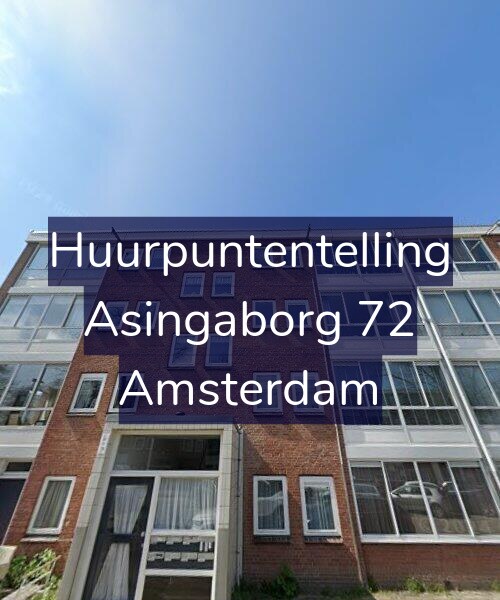 Foto gevel Huurpuntentelling voor Asingaborg 72, Amsterdam