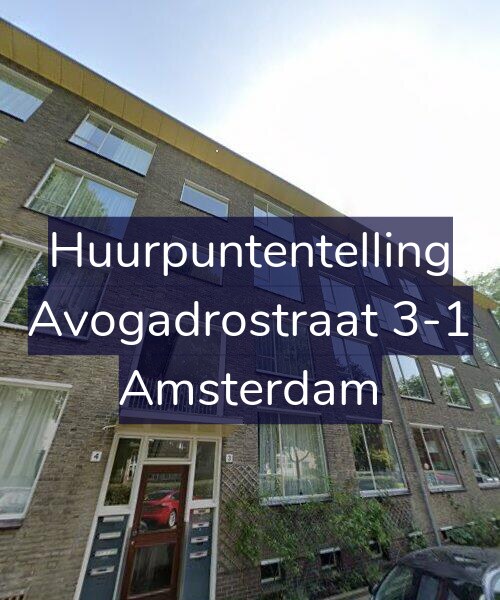 Foto gevel Huurpuntentelling voor Avogadrostraat 3-1, Amsterdam