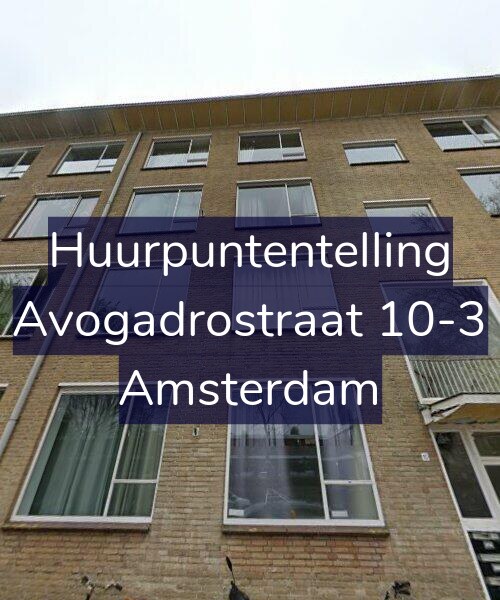 Foto gevel Huurpuntentelling voor Avogadrostraat 10-3, Amsterdam