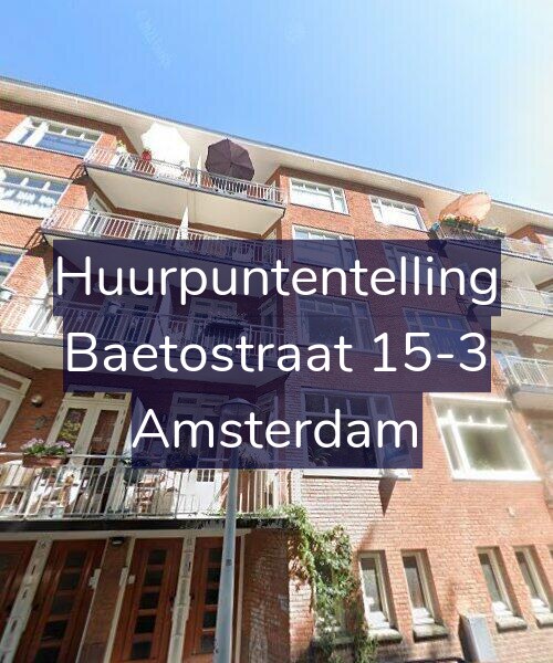 Foto gevel Huurpuntentelling voor Baetostraat 15-3, Amsterdam