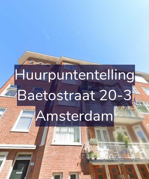 Foto gevel Huurpuntentelling voor Baetostraat 20-3, Amsterdam