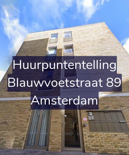 Foto gevel Huurpuntentelling voor Blauwvoetstraat 89, Amsterdam