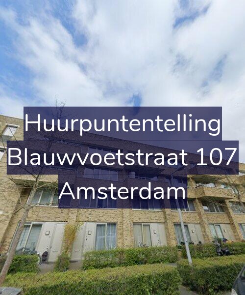 Foto gevel Huurpuntentelling voor Blauwvoetstraat 107, Amsterdam