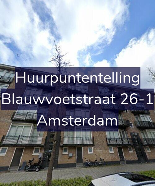 Foto gevel Huurpuntentelling voor Blauwvoetstraat 26-1, Amsterdam