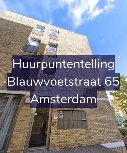 Foto gevel Huurpuntentelling voor Blauwvoetstraat 65, Amsterdam