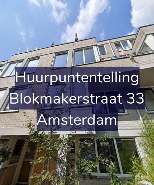 Foto gevel Huurpuntentelling voor Blokmakerstraat 33, Amsterdam