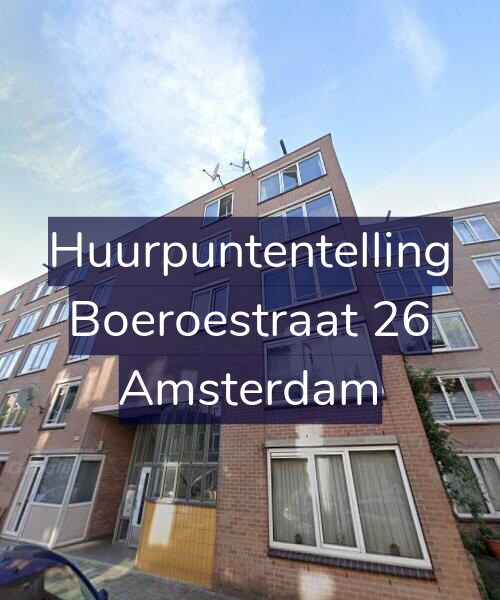 Foto gevel Huurpuntentelling voor Boeroestraat 26, Amsterdam