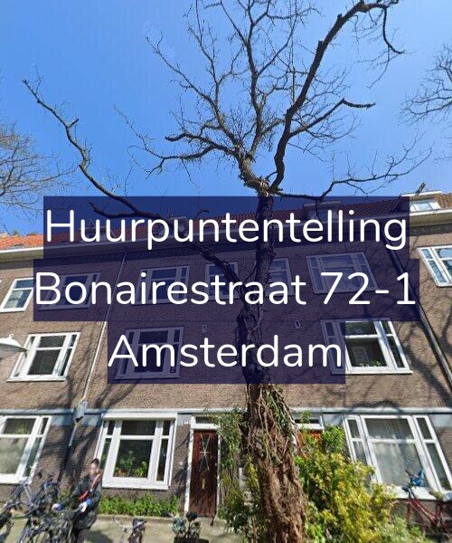 Foto gevel Huurpuntentelling voor Bonairestraat 72-1, Amsterdam