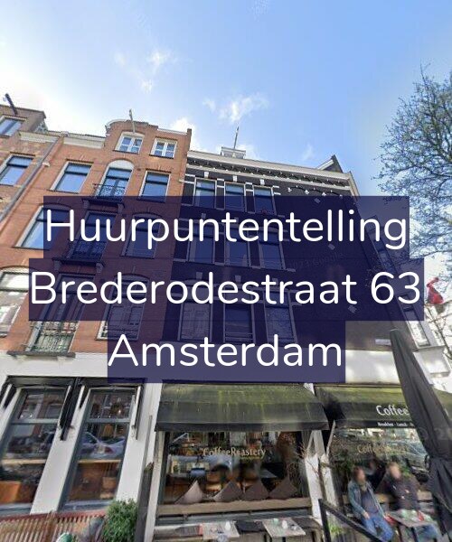 Foto gevel Huurpuntentelling voor Brederodestraat 63, Amsterdam