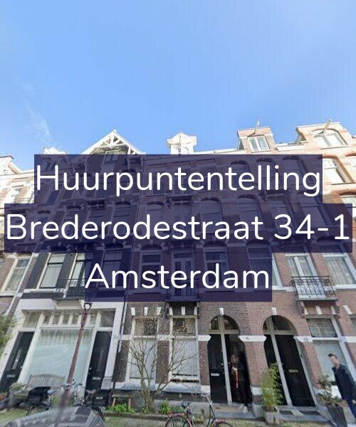 Foto gevel Huurpuntentelling voor Brederodestraat 34-1, Amsterdam