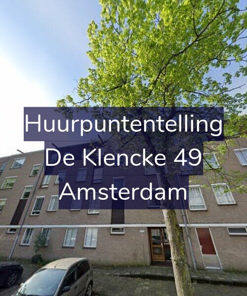 Foto gevel Huurpuntentelling voor De Klencke 49, Amsterdam