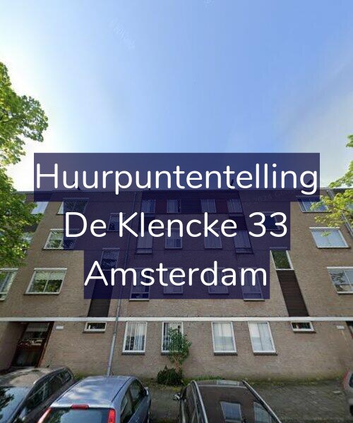 Foto gevel Huurpuntentelling voor De Klencke 33, Amsterdam