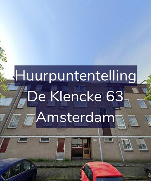 Foto gevel Huurpuntentelling voor De Klencke 63, Amsterdam