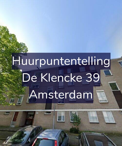 Foto gevel Huurpuntentelling voor De Klencke 39, Amsterdam