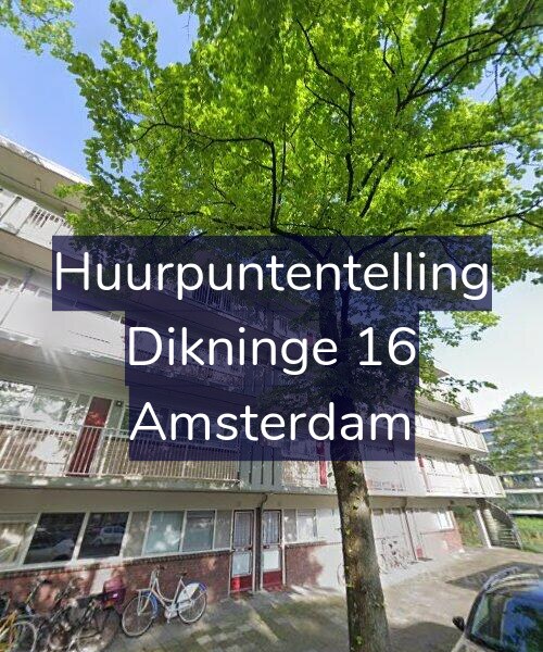 Foto gevel Huurpuntentelling voor Dikninge 16, Amsterdam