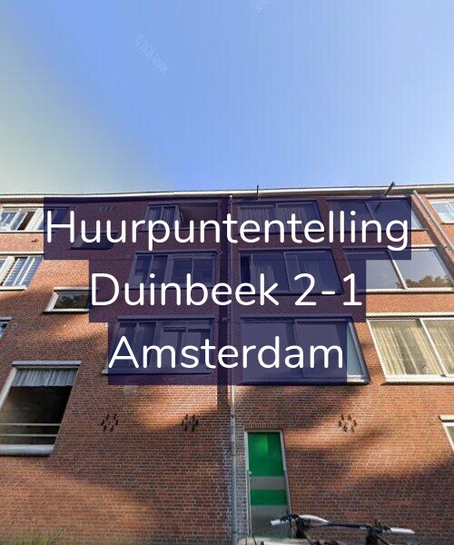 Foto gevel Huurpuntentelling voor Duinbeek 2-1, Amsterdam