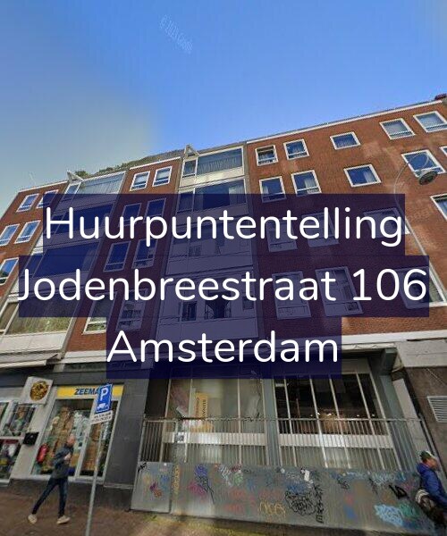 Foto gevel Huurpuntentelling voor Jodenbreestraat 106, Amsterdam