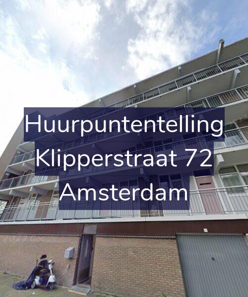 Foto gevel Huurpuntentelling voor Klipperstraat 72, Amsterdam