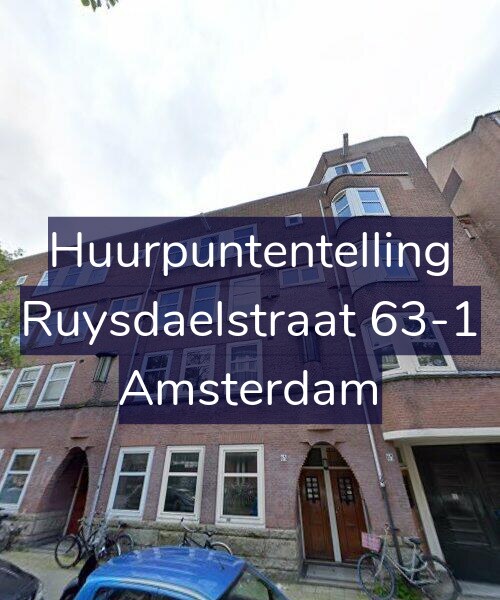 Foto gevel Huurpuntentelling voor Ruysdaelstraat 63-1, Amsterdam