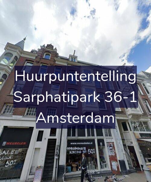 Foto gevel Huurpuntentelling voor Sarphatipark 36-1, Amsterdam