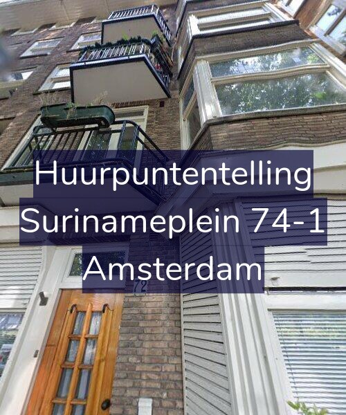 Foto gevel Huurpuntentelling voor Surinameplein 74-1, Amsterdam
