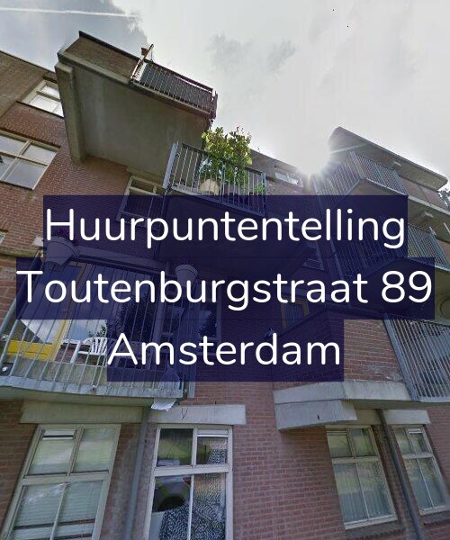 Foto gevel Huurpuntentelling voor Toutenburgstraat 89, Amsterdam