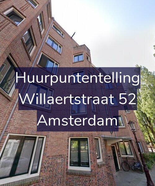 Foto gevel Huurpuntentelling voor Willaertstraat 52, Amsterdam