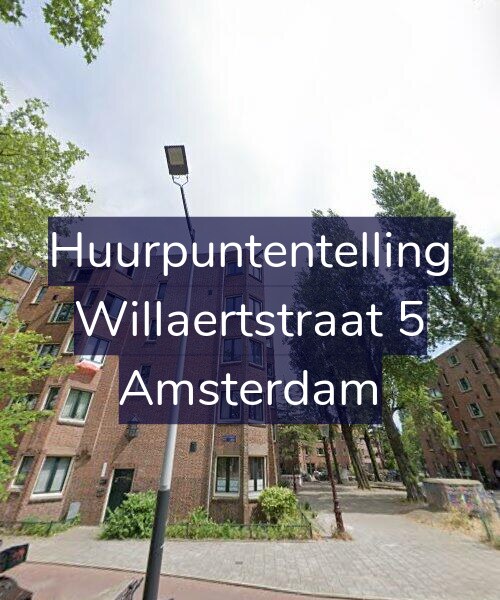 Foto gevel Huurpuntentelling voor Willaertstraat 5, Amsterdam