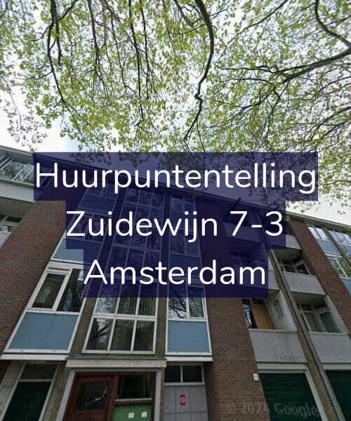Foto gevel Huurpuntentelling voor Zuidewijn 7-3, Amsterdam