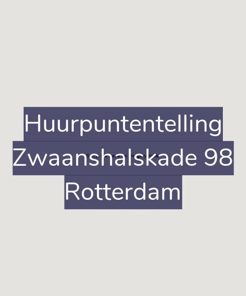 Foto gevel Huurpuntentelling voor Zwaanshalskade 98, Rotterdam